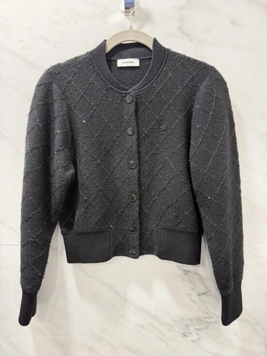 Sandro Sweaters - Sandro Women’s Black Knit Cardigan Sweater Long Sleeve Size 0